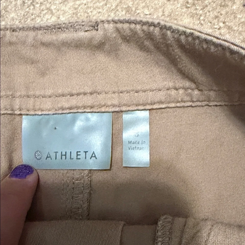 Athleta Tan Mini Skirt with adjustable waist size 8